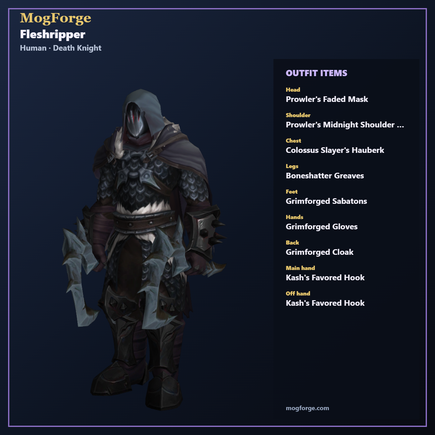 Fleshripper: Human Death Knight Plate transmog outfit