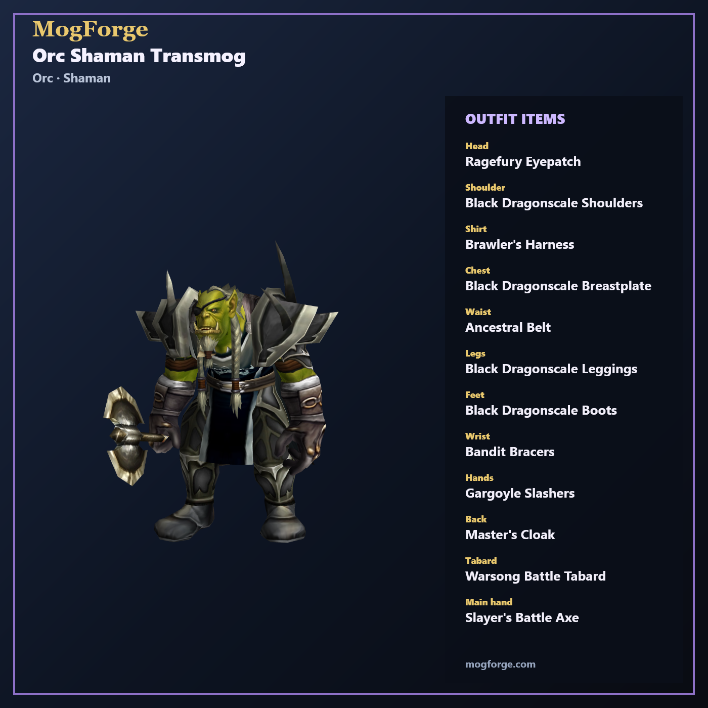 Orc Shaman Transmog: Orc Shaman Mail transmog outfit